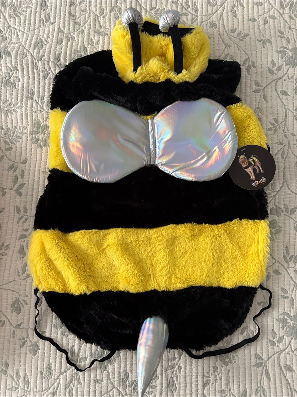 Plush Bumblebee Dog Costume - Yellow & Black